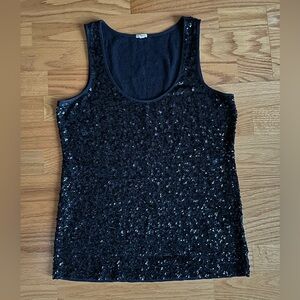 J Crew Navy Blue Sequin Tank